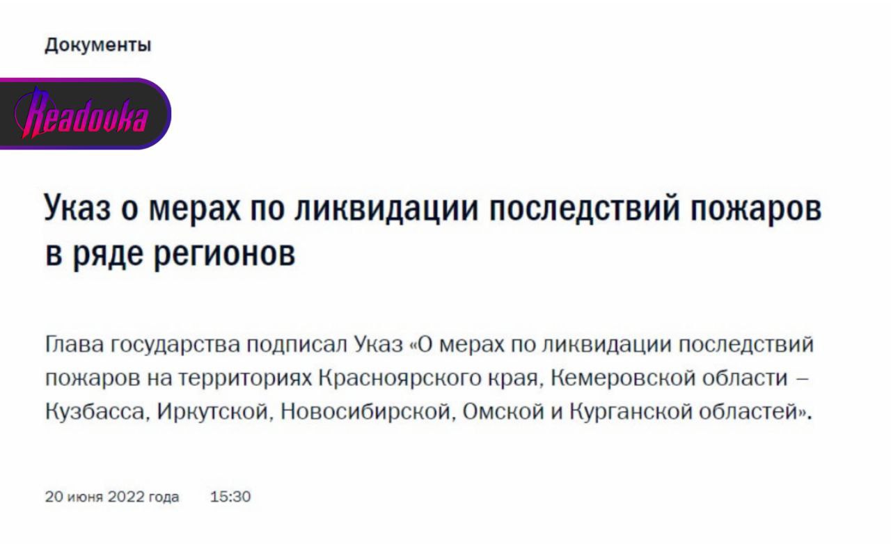 Путин поручил оказать материальную помощь людям, пострадавшим от пожаров