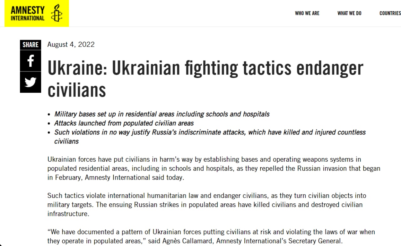 В Amnesty International выявили нарушения военного права Украиной