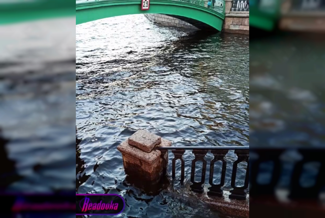 Набережная Смоленки в Питере оказалась затоплена