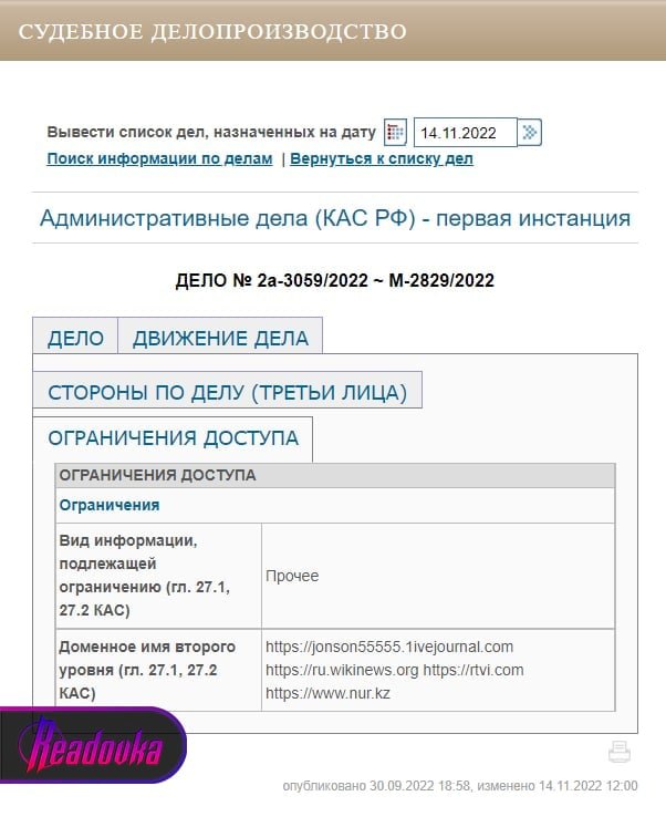 Владимирский суд заблокировал ряд ресурсов