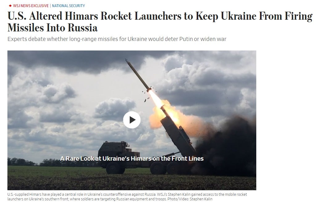 США тайно модифицировали РСЗО «HIMARS», переданные Украине