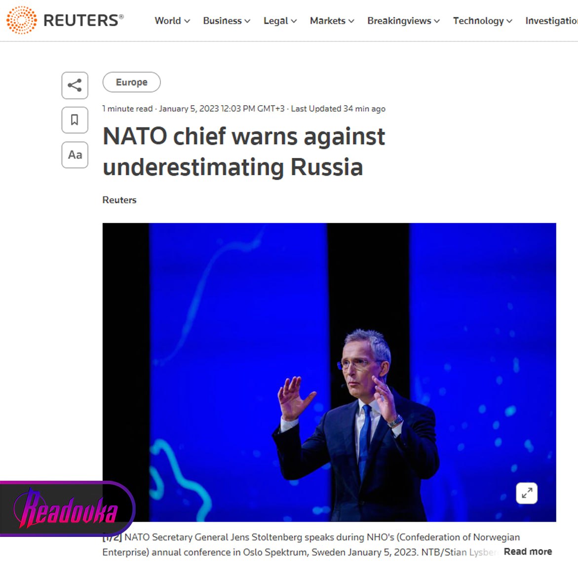 Столтенберг объяснил, почему Россию опасно недооценивать