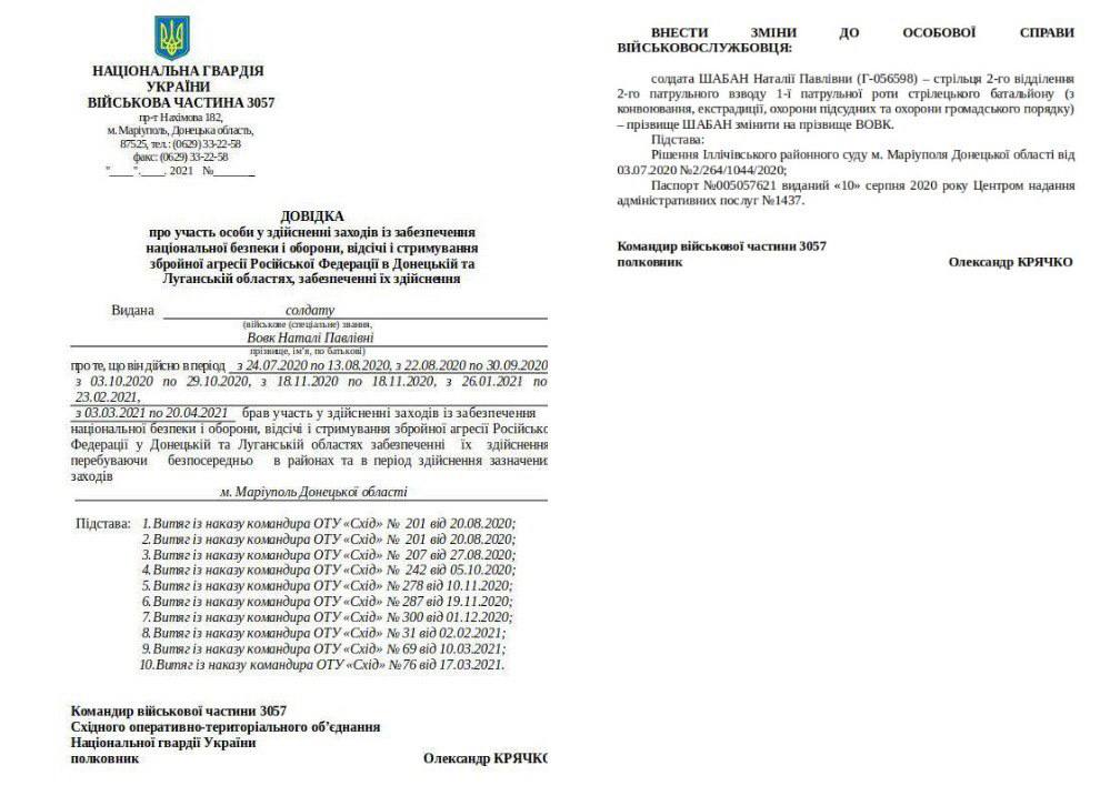 Убийца Дарьи Дугиной Наталья Вовк служила в украинской нацгвардии