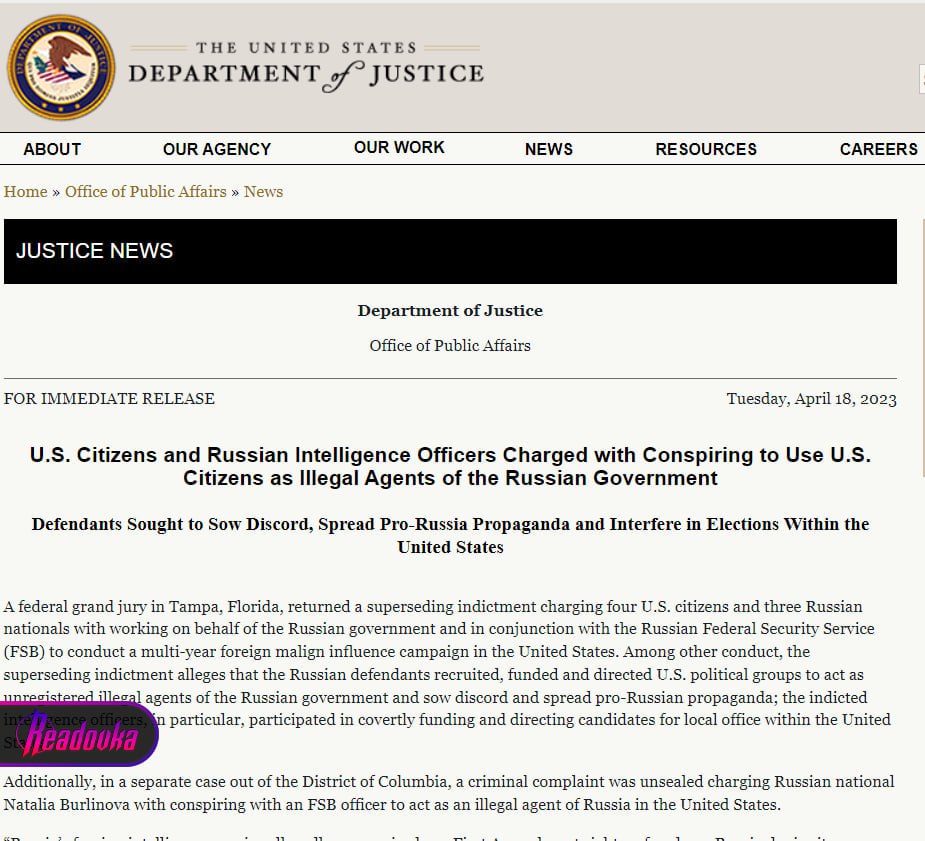 Граждан РФ и США обвинили в проведении «кампании влияния» в интересах Москвы