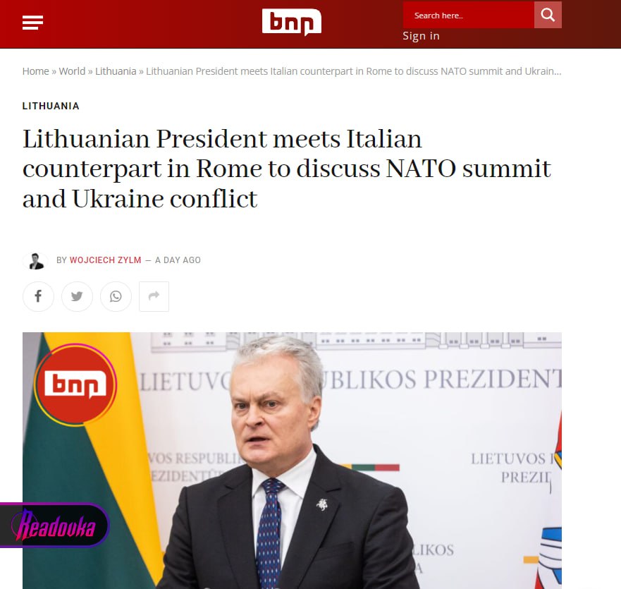 Президент Литвы заявил, что в период военного конфликта Украину в НАТО не возьмут