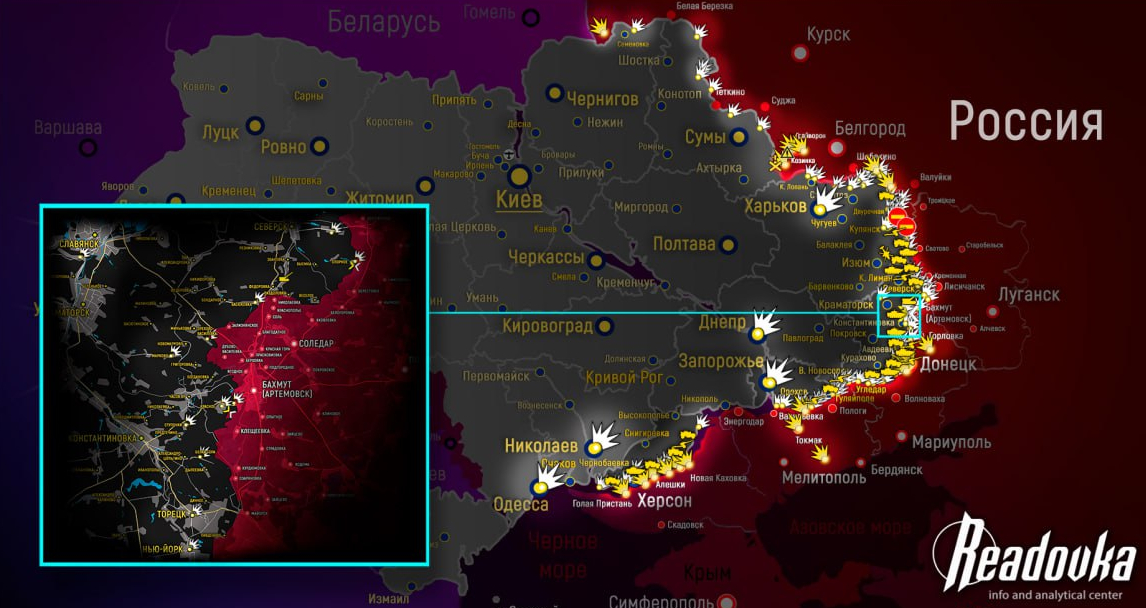 Карта военных действий и ситуация на фронтах вечером 22 мая