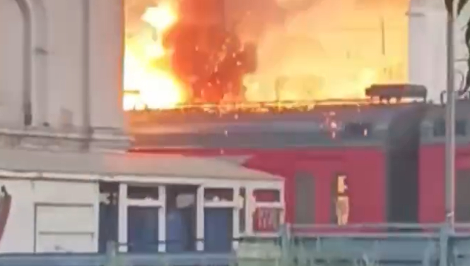 Электричка загорелась в Московской области