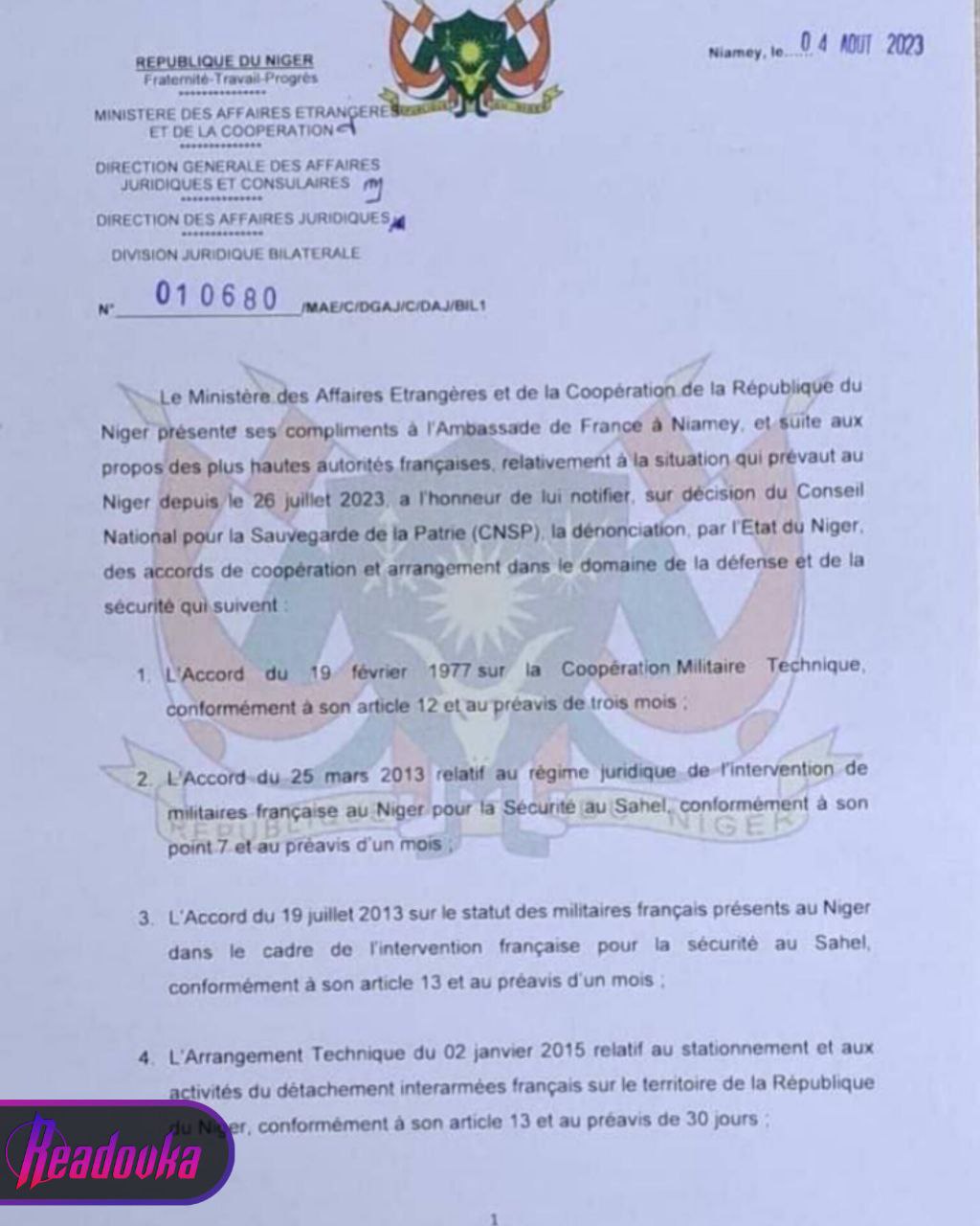 Францию обязали покинуть Нигер в течение 30 дней