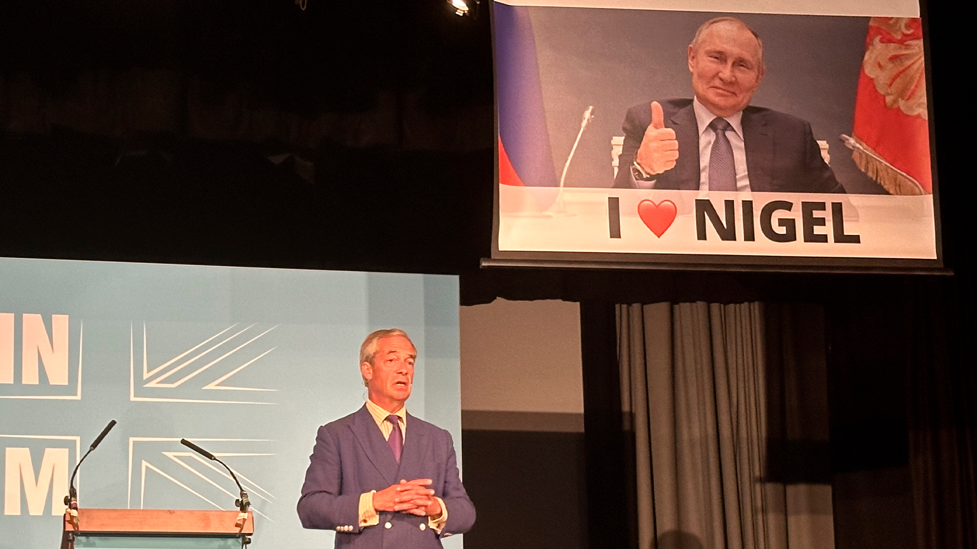 Выступление британского политика было соврано портретом Путина