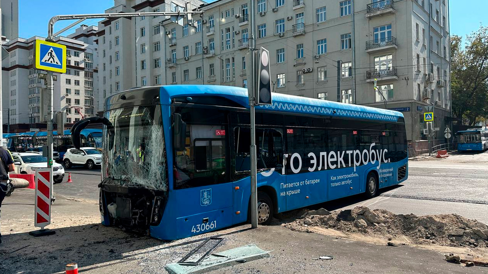На востоке Москвы электробус попал в ДТП