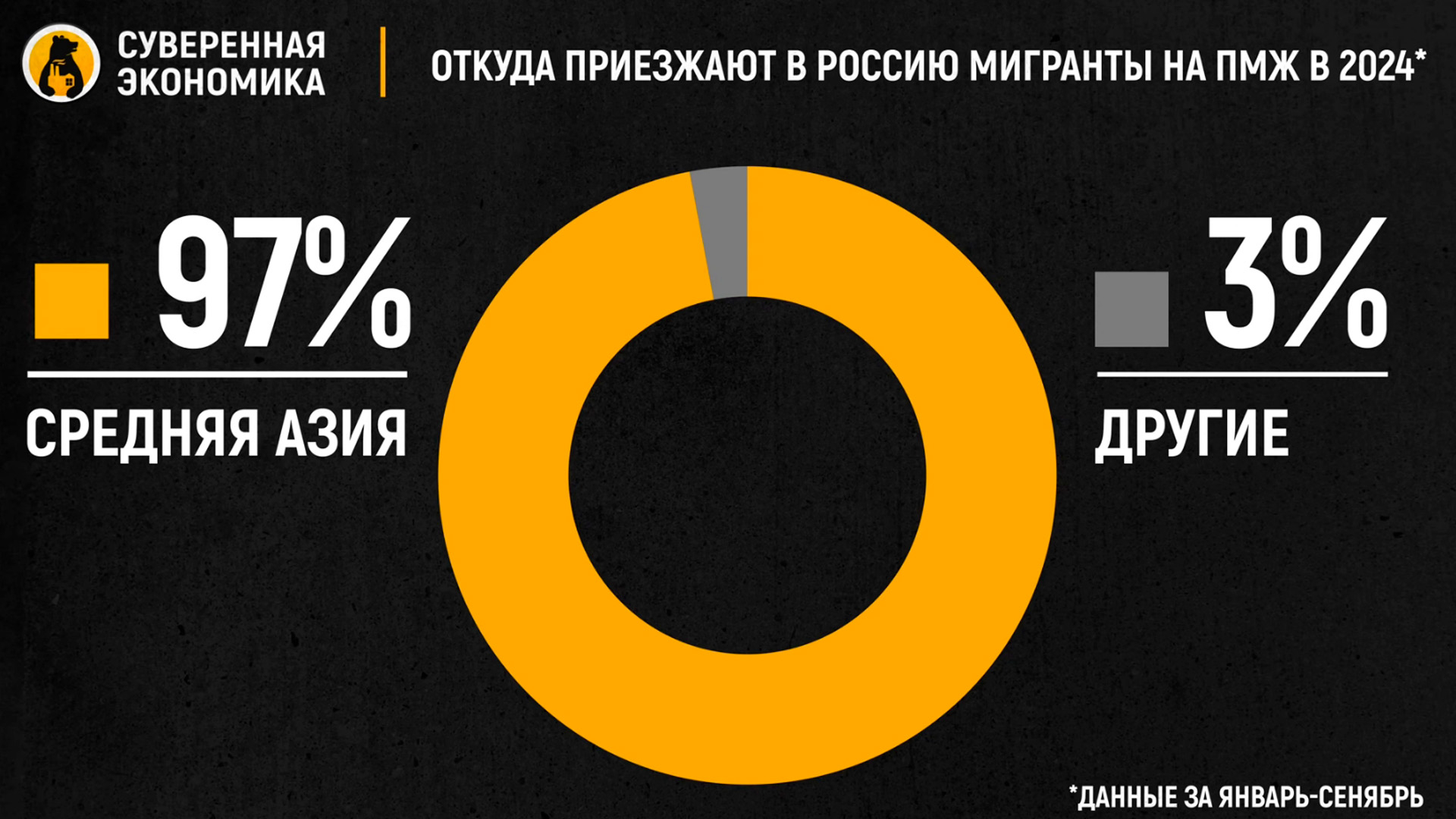 Около 97% миграционного прироста РФ в 2024 году обеспечили выходцы из Средней Азии