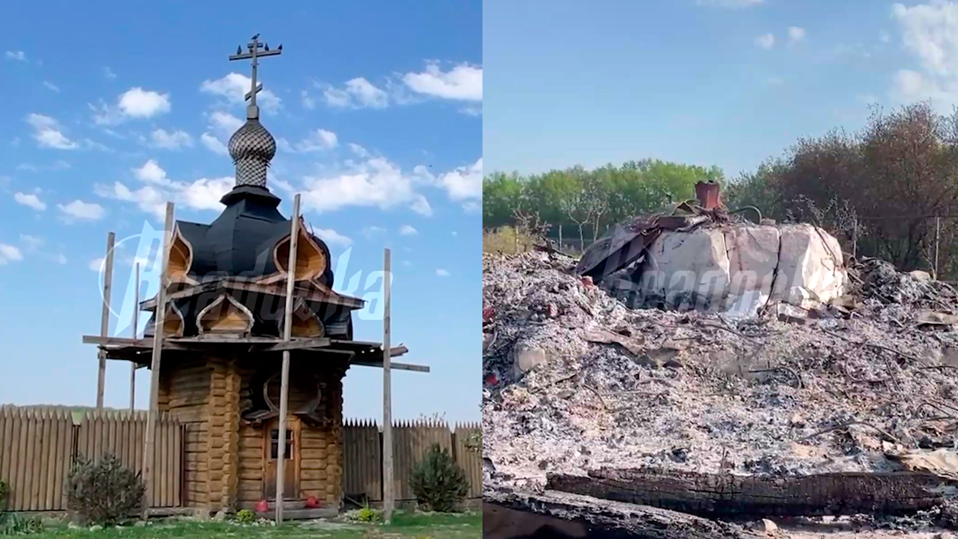 После ночной атаки ВСУ сгорел дотла храмовый комплекс «Новый Иерусалим»