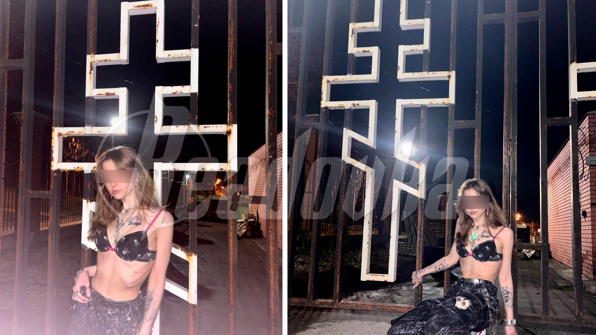 Жительница Перми устроила полуголую фотосессию на фоне православных крестов