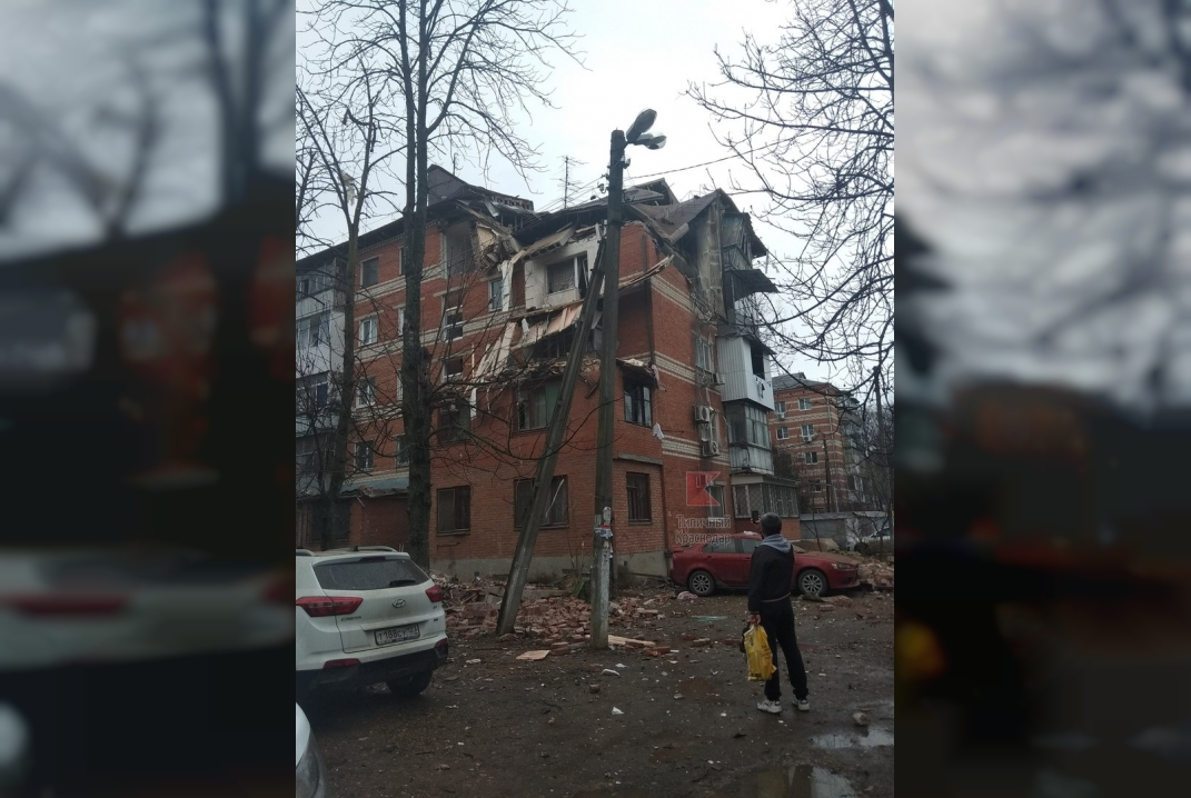 Мощный взрыв газа обрушил стены в пятиэтажном жилом доме