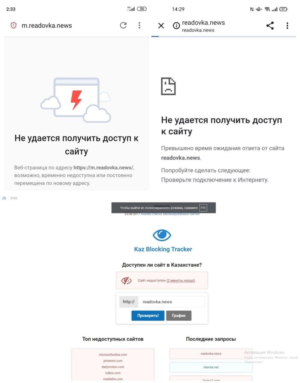В Казахстане заблокировали сайт Ридовки