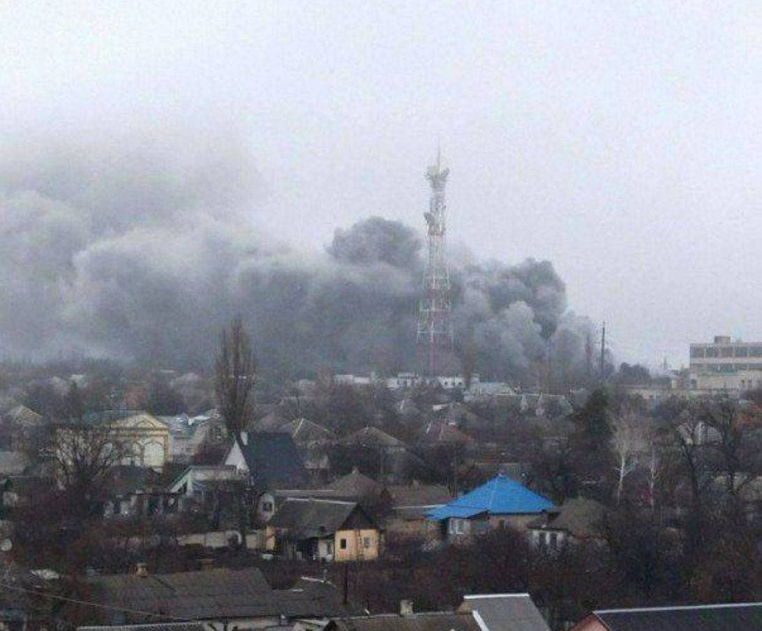 Появилось видео обстрела телевышки в Лисичанске