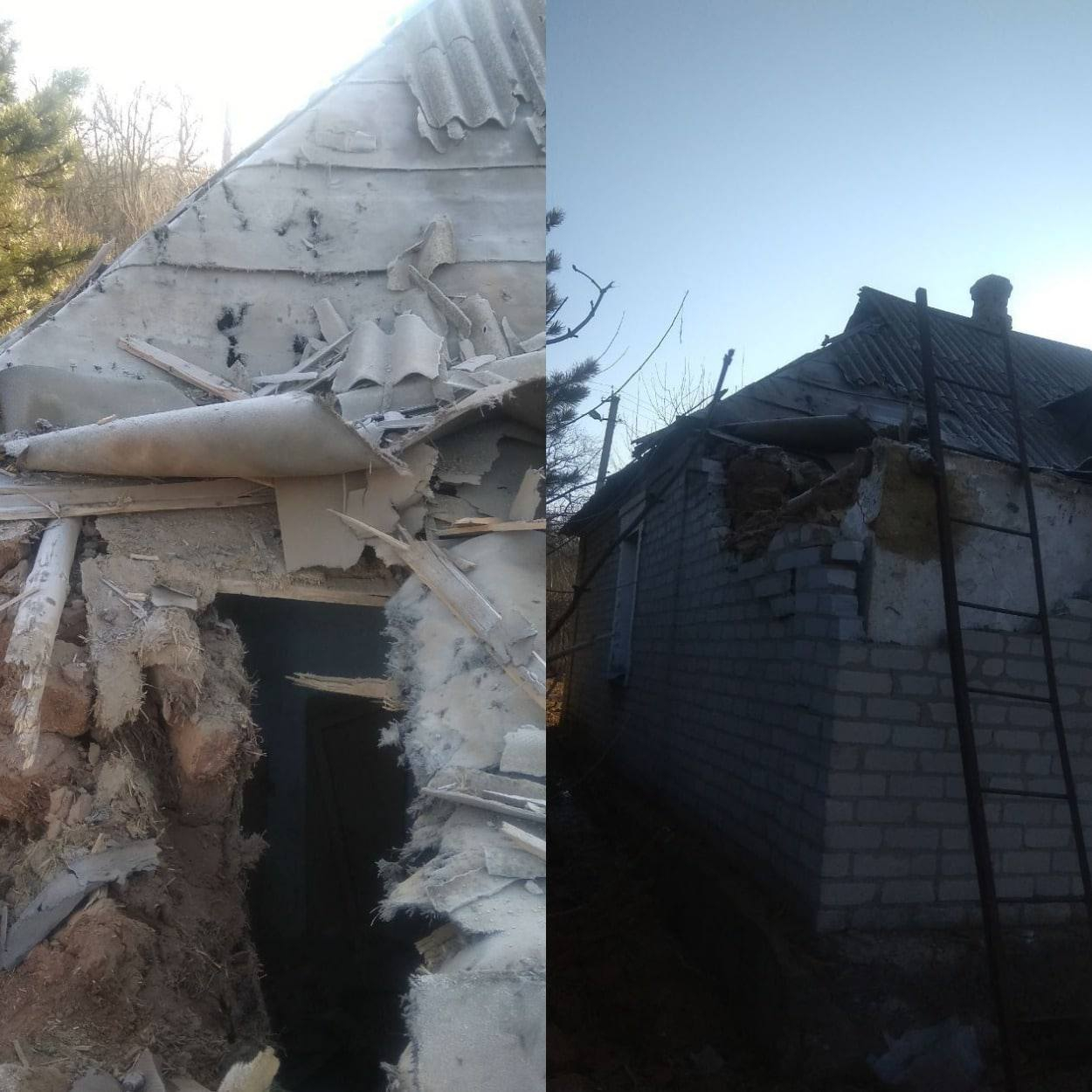 В результате обстрела Васильевки боеприпас попал в жилой дом