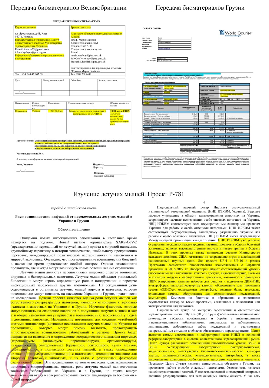 Минобороны РФ показало документы с доказательствами разработки военно-биологических программ США на территории Украины
