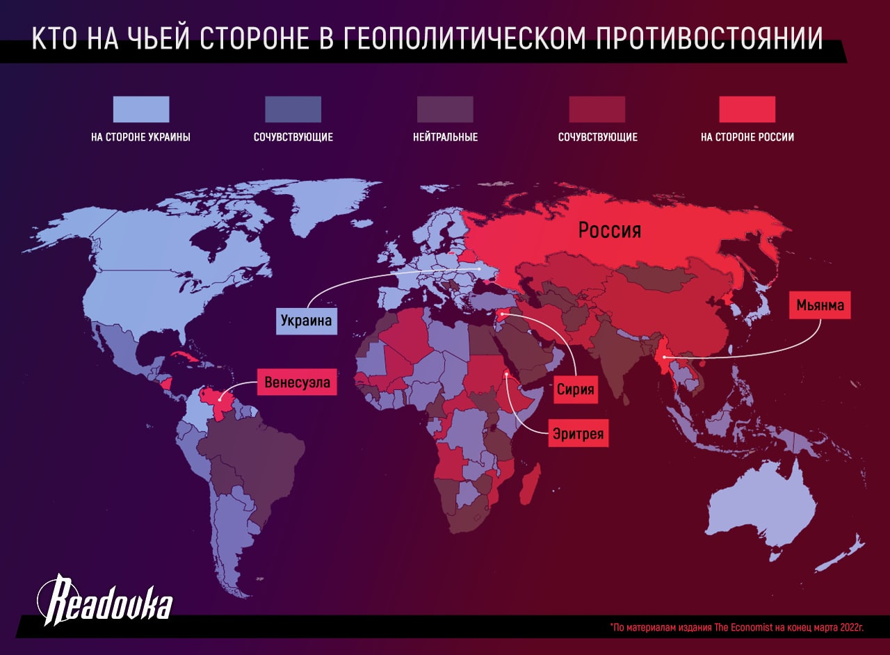 В дружественных и нейтральных к России государствах проживает более 60% мирового населения