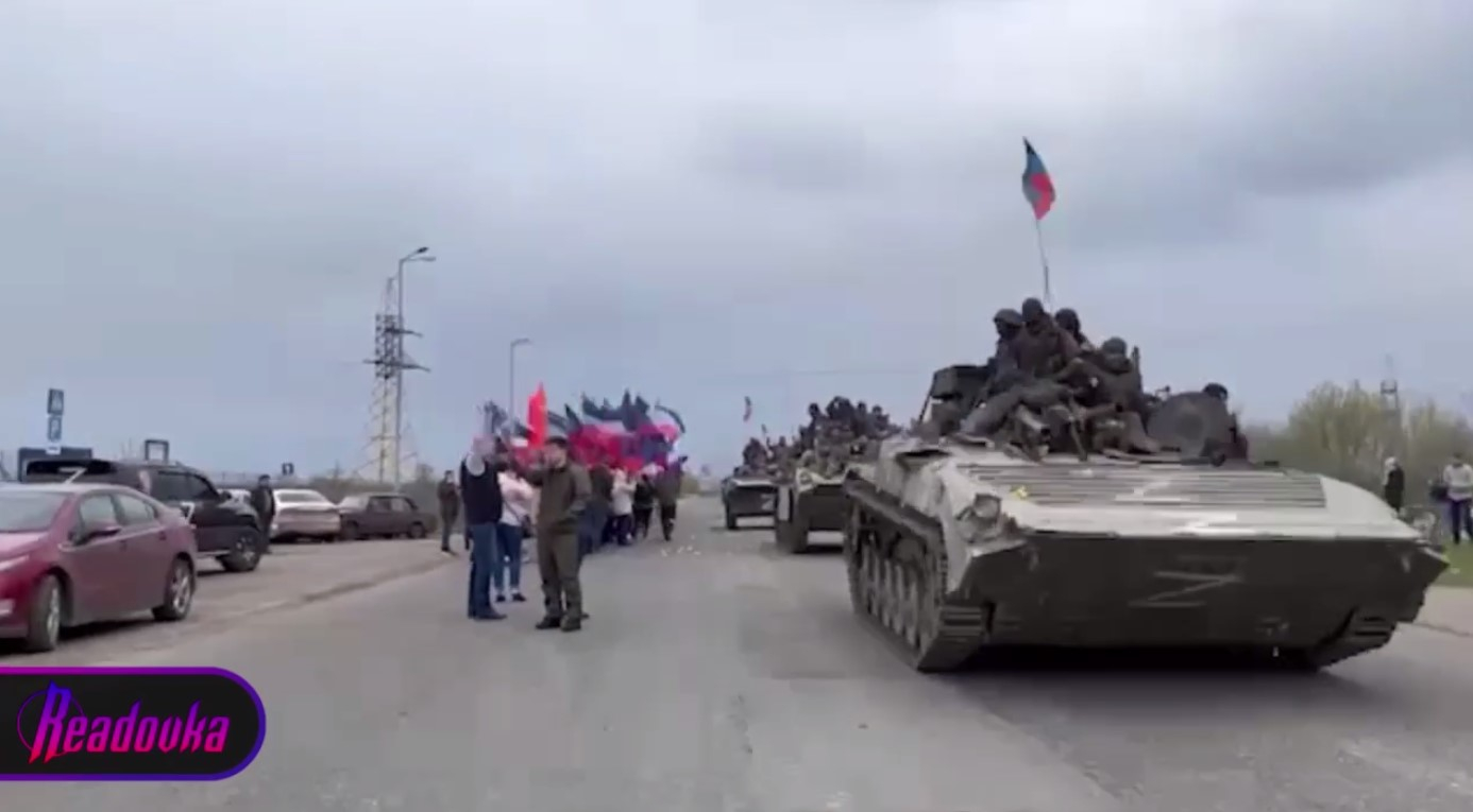 Жители Донецка встречают бойцов батальона «Сомали» из Мариуполя
