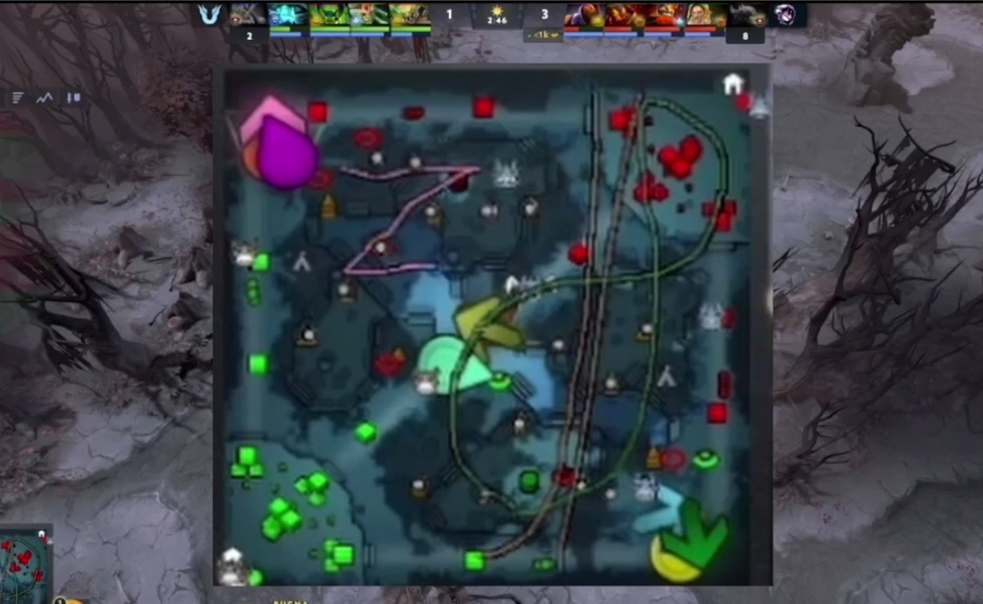 Киберспортсмен из Virtus. pro нарисовал букву Z на мини-карте во время матча в игре Dota 2
