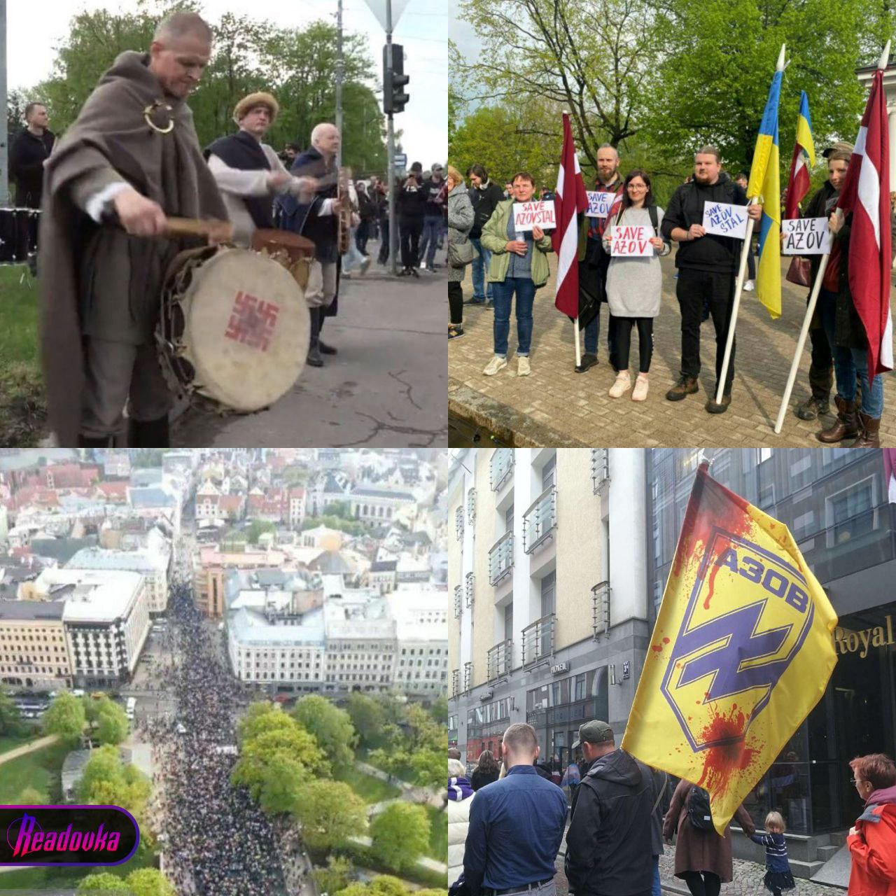 В Риге на митинге задержали мужчину, показавшего российский флаг на экране телефона