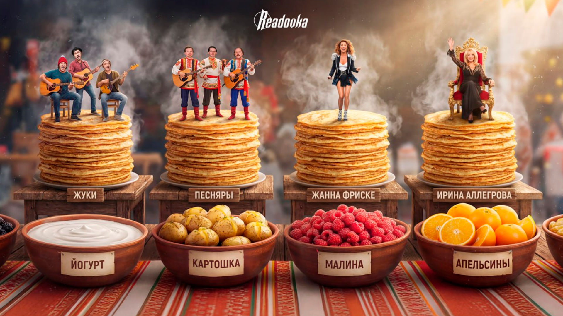 «Звезды со вкусом»: какими бы блинами были российские музыканты